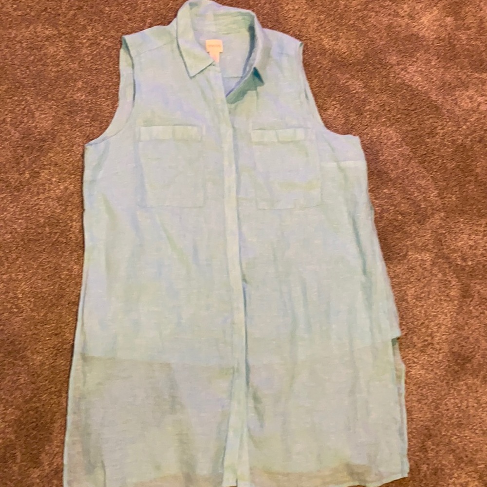 🌺 Chico's Light Blue Sleeveless Tunic